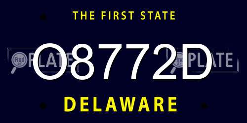 O8772D Delaware License Plate