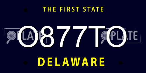 O877TO Delaware License Plate