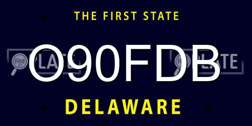 O90FDB Delaware License Plate