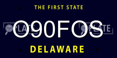 O90FOS Delaware License Plate