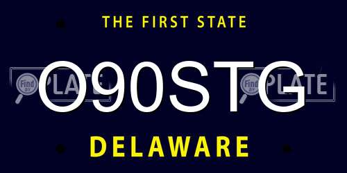 O90STG Delaware License Plate
