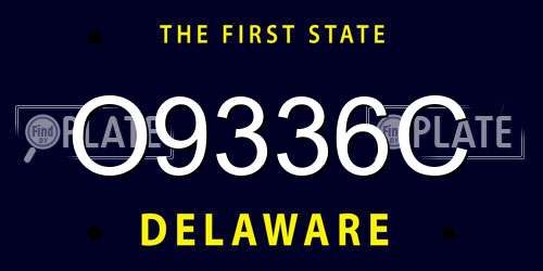 O9336C Delaware License Plate