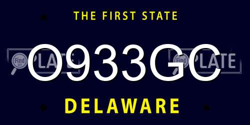 O933GC Delaware License Plate