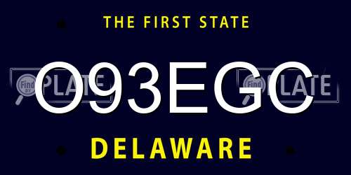 O93EGC Delaware License Plate