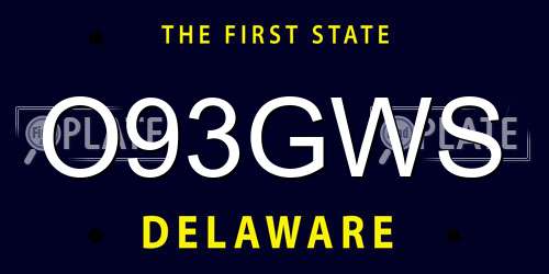 O93GWS Delaware License Plate