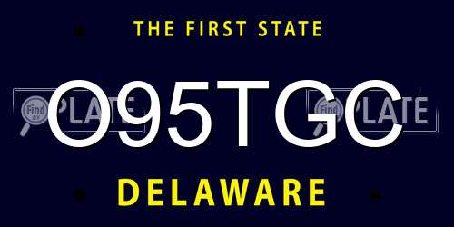 O95TGC Delaware License Plate