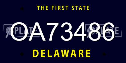 OA73486 Delaware License Plate