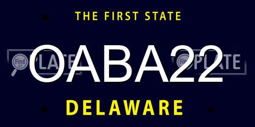 OABA22 Delaware License Plate