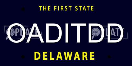 OADITDD Delaware License Plate