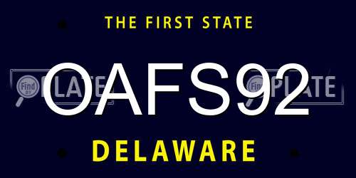 OAFS92 Delaware License Plate