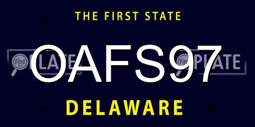 OAFS97 Delaware License Plate