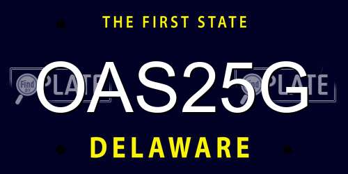 OAS25G Delaware License Plate