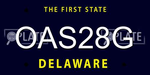 OAS28G Delaware License Plate