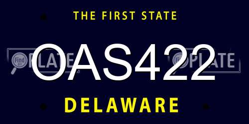 OAS422 Delaware License Plate