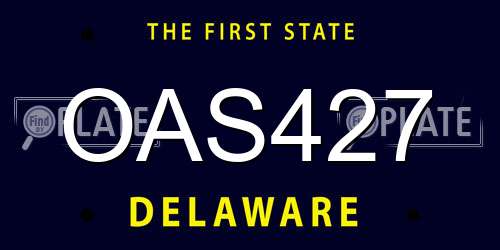 OAS427 Delaware License Plate