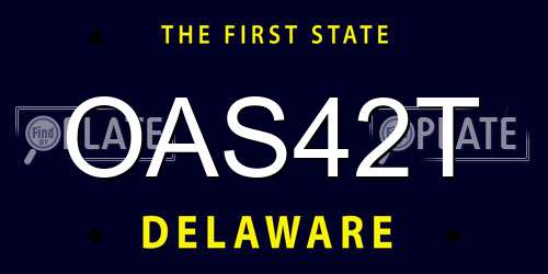 OAS42T Delaware License Plate