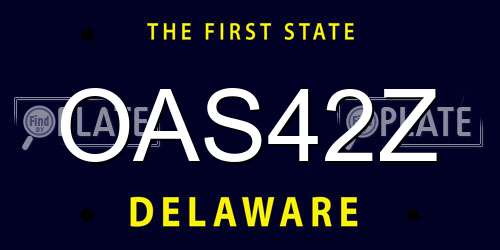 OAS42Z Delaware License Plate