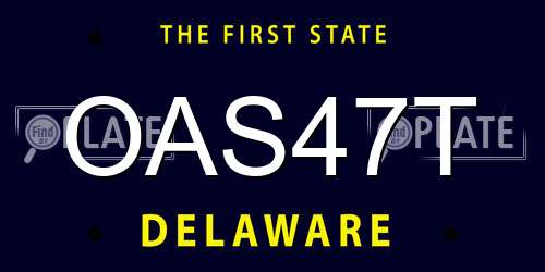 OAS47T Delaware License Plate