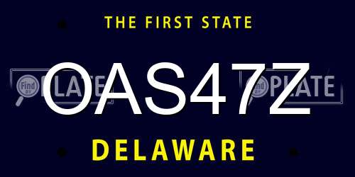 OAS47Z Delaware License Plate