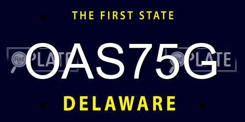 OAS75G Delaware License Plate