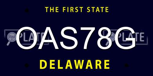 OAS78G Delaware License Plate