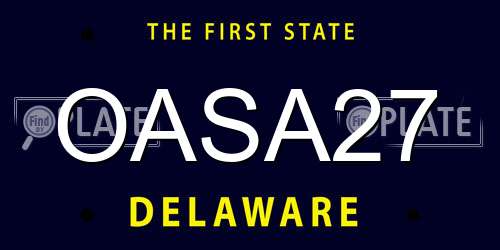 OASA27 Delaware License Plate