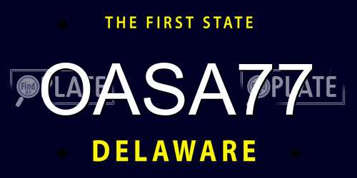OASA77 Delaware License Plate