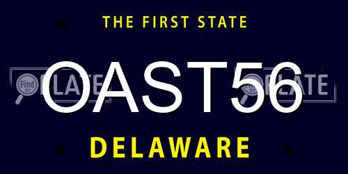 OAST56 Delaware License Plate