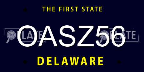 OASZ56 Delaware License Plate