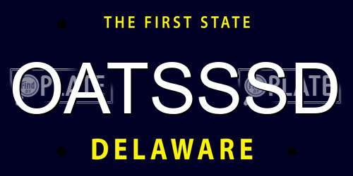 OATSSSD Delaware License Plate