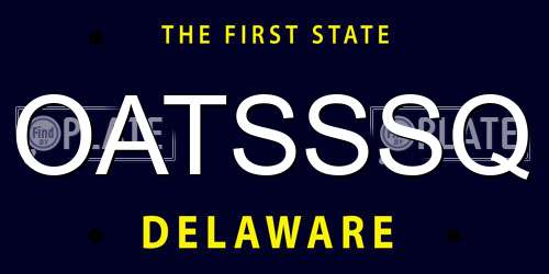 OATSSSQ Delaware License Plate
