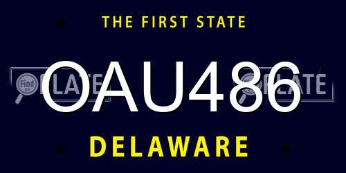 OAU486 Delaware License Plate