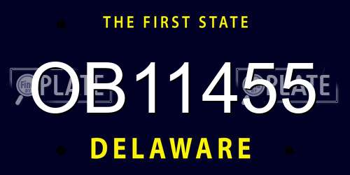 OB11455 Delaware License Plate