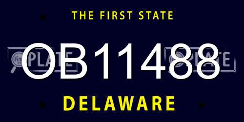OB11488 Delaware License Plate