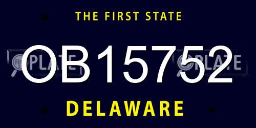 OB15752 Delaware License Plate