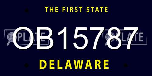 OB15787 Delaware License Plate