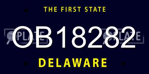 OB18282 Delaware License Plate