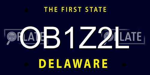 OB1Z2L Delaware License Plate