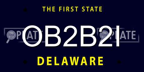 OB2B2I Delaware License Plate