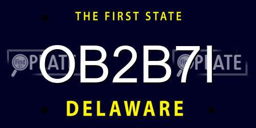 OB2B7I Delaware License Plate