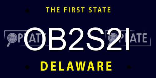 OB2S2I Delaware License Plate