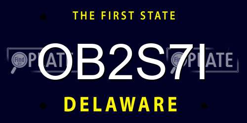 OB2S7I Delaware License Plate