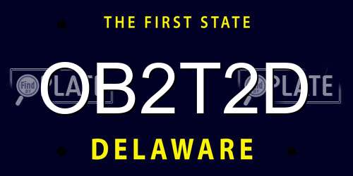 OB2T2D Delaware License Plate
