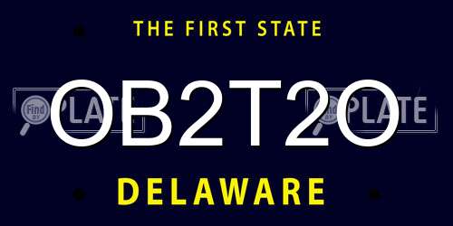 OB2T2O Delaware License Plate