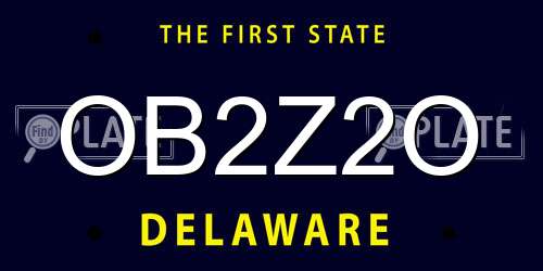 OB2Z2O Delaware License Plate
