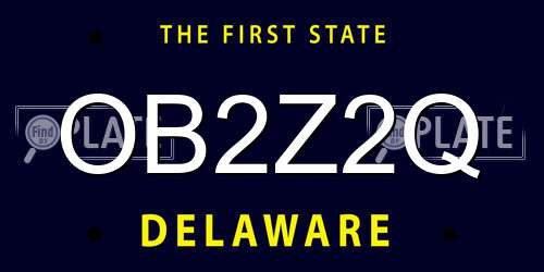OB2Z2Q Delaware License Plate