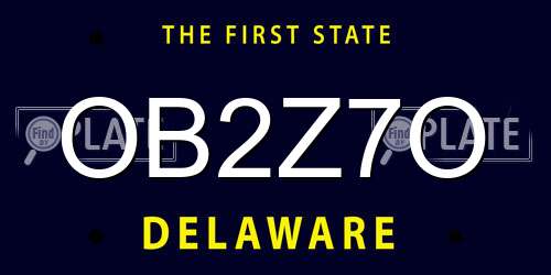 OB2Z7O Delaware License Plate