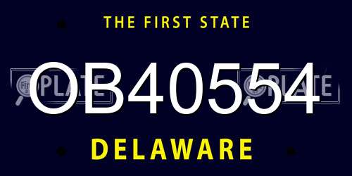 OB40554 Delaware License Plate