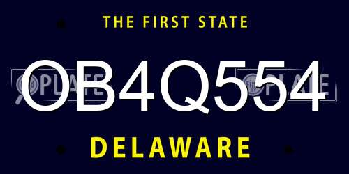 OB4Q554 Delaware License Plate