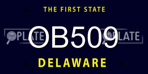 OB509 Delaware License Plate